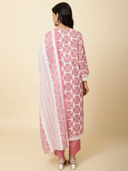 Printed Cotton Suit Set With Dupatta