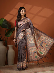 Printed Tussar Silk Saree