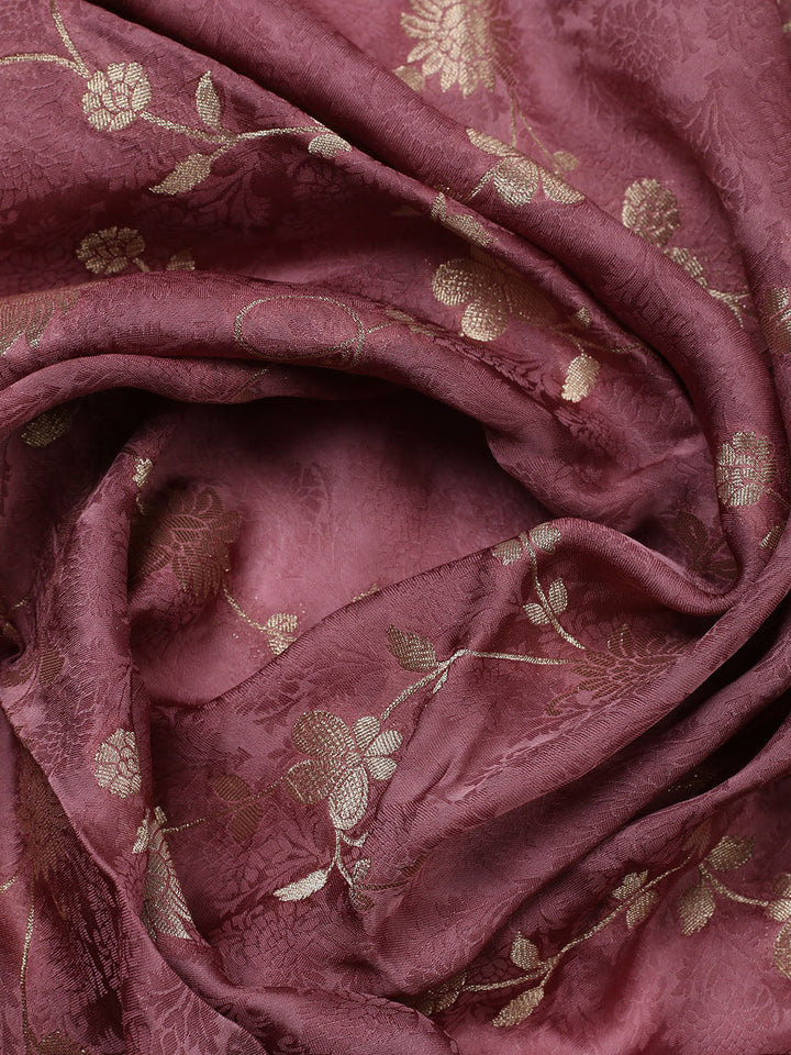 Woven Design Chanderi Unstitched Suit With Pant &amp; Dupatta