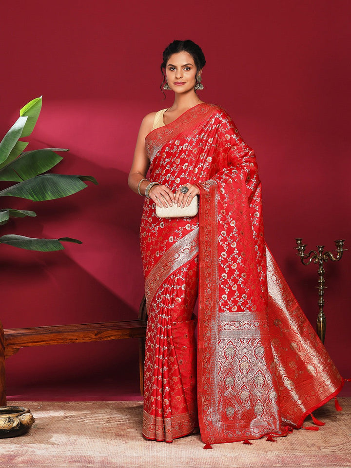 Woven Design Satin Saree