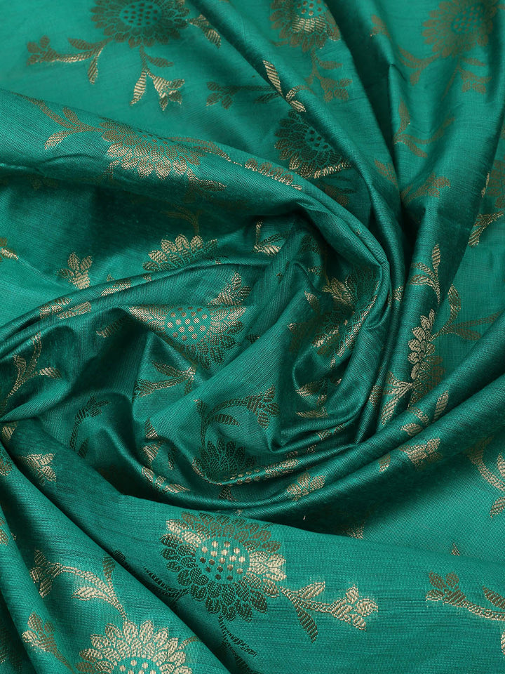 Woven Design Chanderi Unstitched Suit With Pant &amp; Dupatta