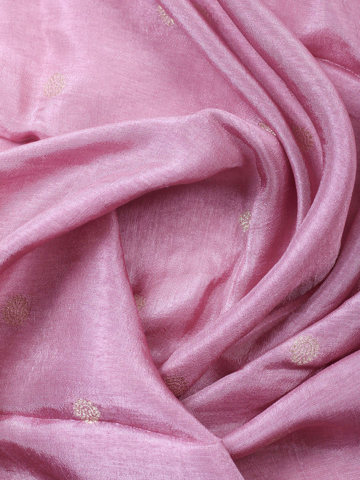 Woven Design Chanderi Unstitched Suit With Pant Dupatta