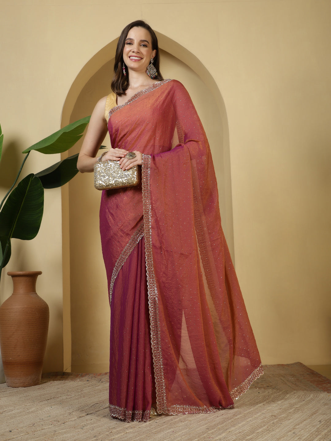 Sequence Work Georgette Saree