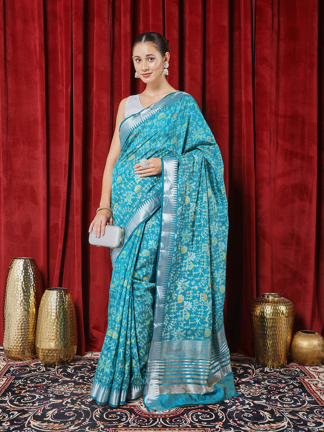 Digital Printed Art Silk Saree