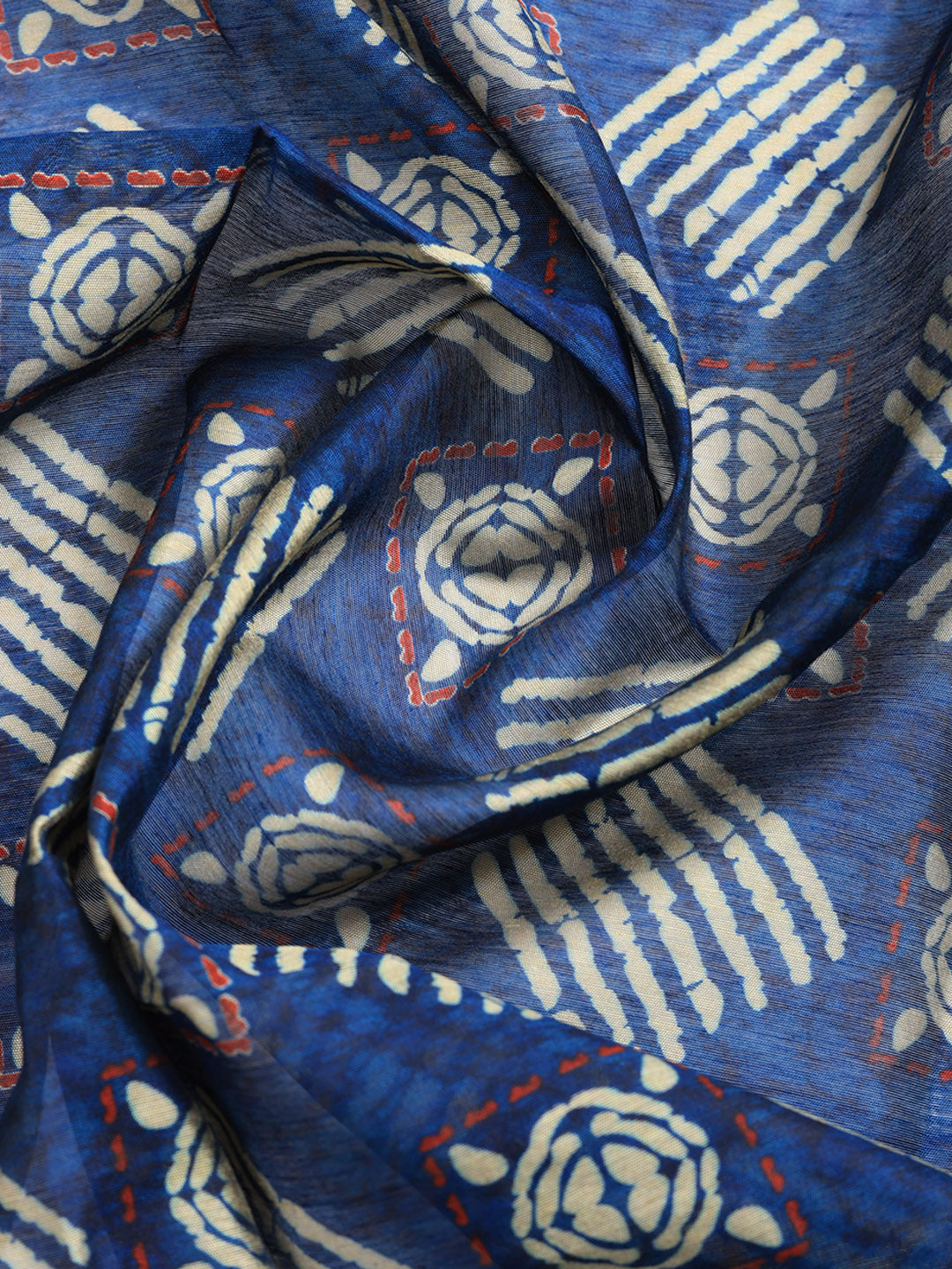 Printed Cotton Blend Unstitched Suit With Pant &amp; Dupatta