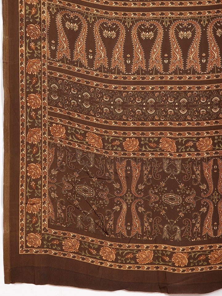 Digital Printed Crepe Woven Saree