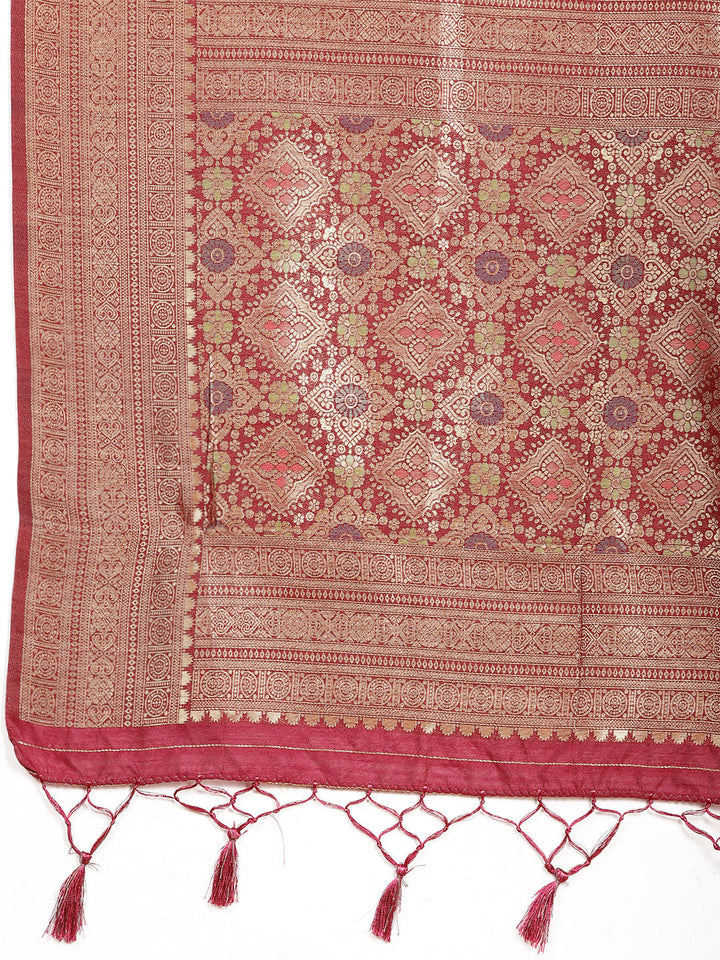 Zari Jaal Woven Art Silk Saree