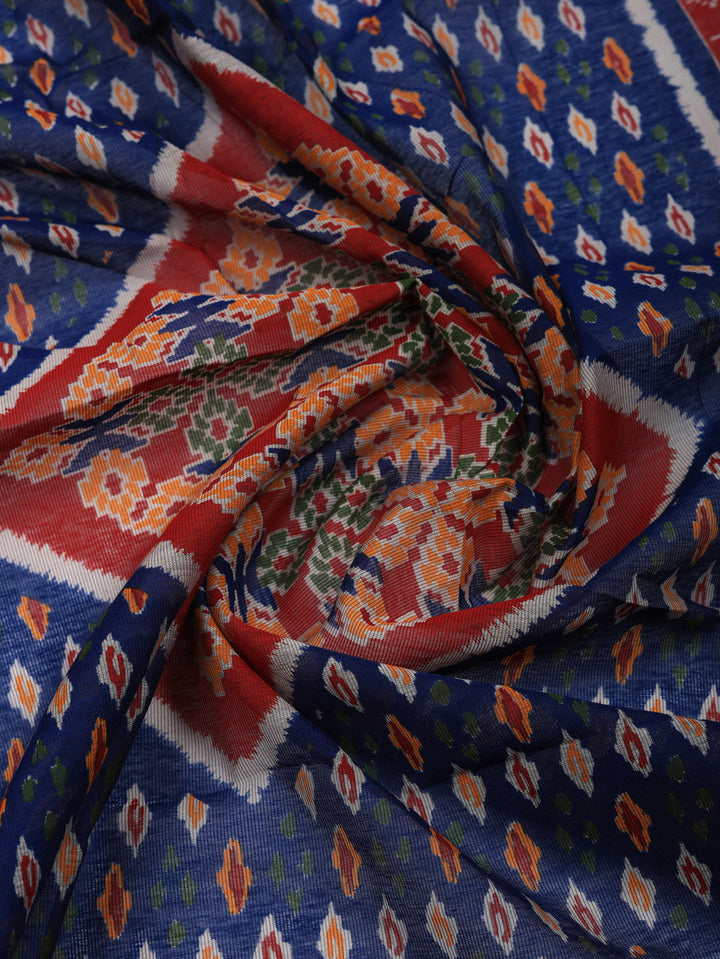 Embroidered Cotton Blend Unstitched Suit With Pant &amp; Dupatta