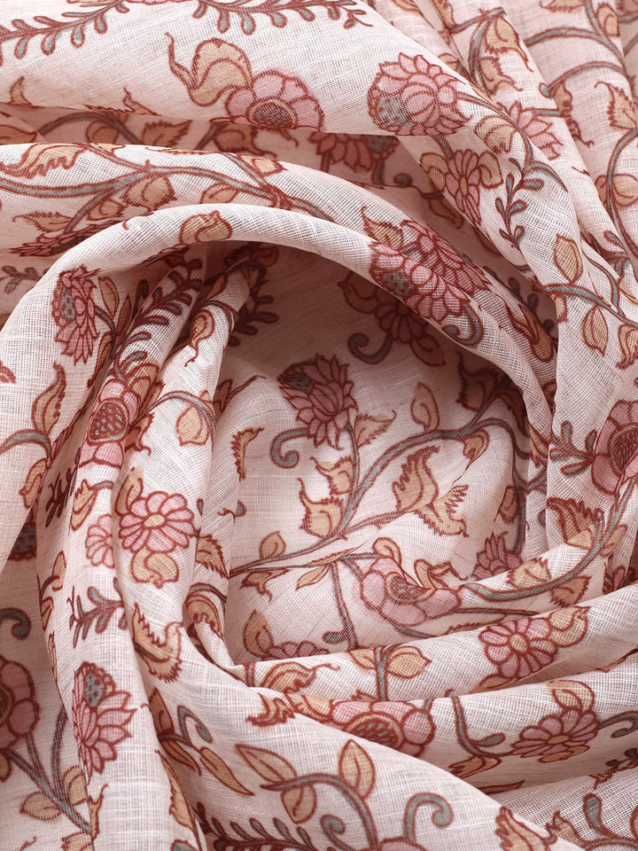 Embroidered Cotton Blend Unstitched Suit With Pant &amp; Dupatta