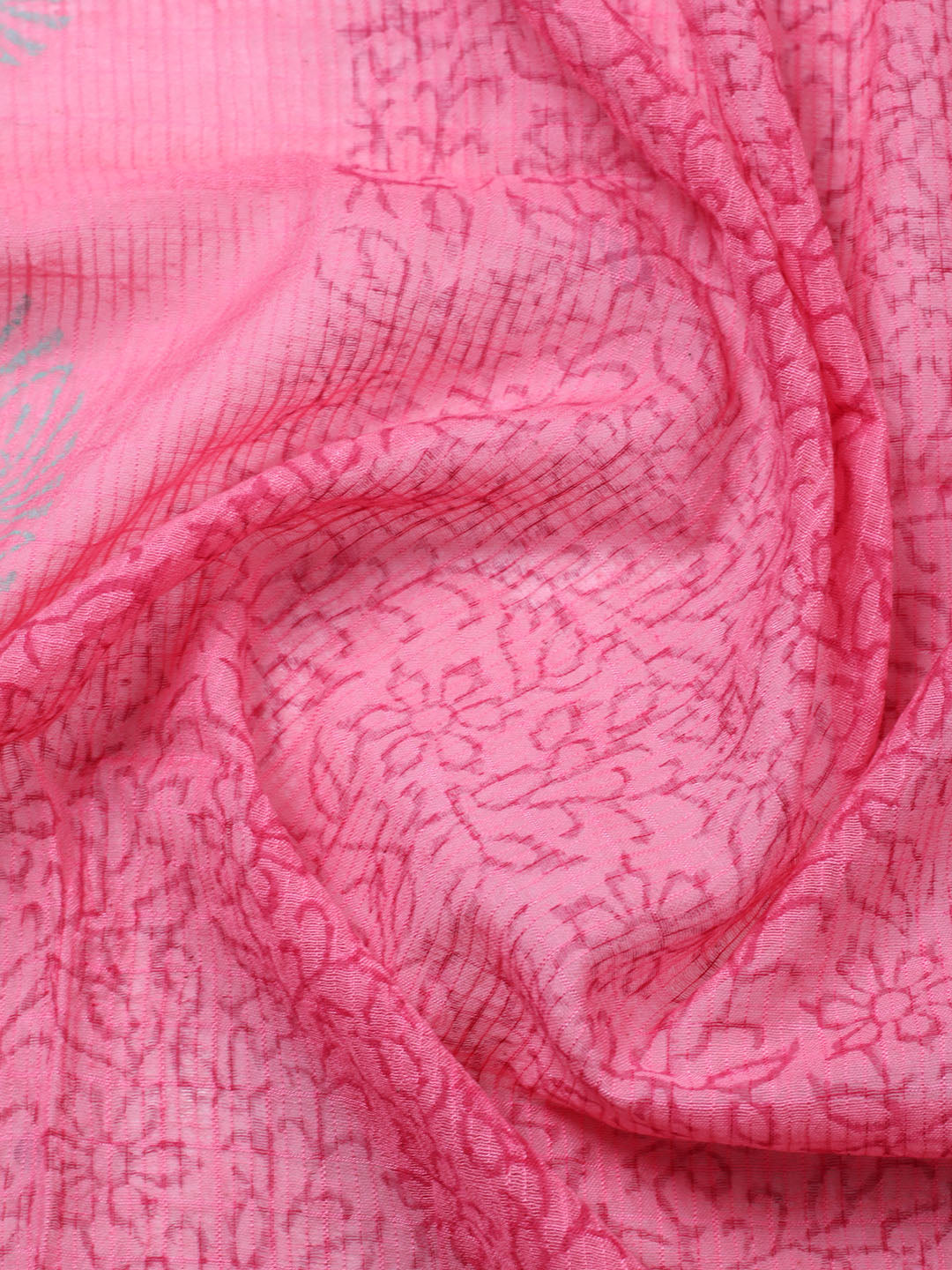 Printed Cotton Blend Unstitched Suit With Pant &amp; Dupatta
