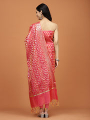 Woven Booti Chanderi Unstitched Suit Piece With Dupatta