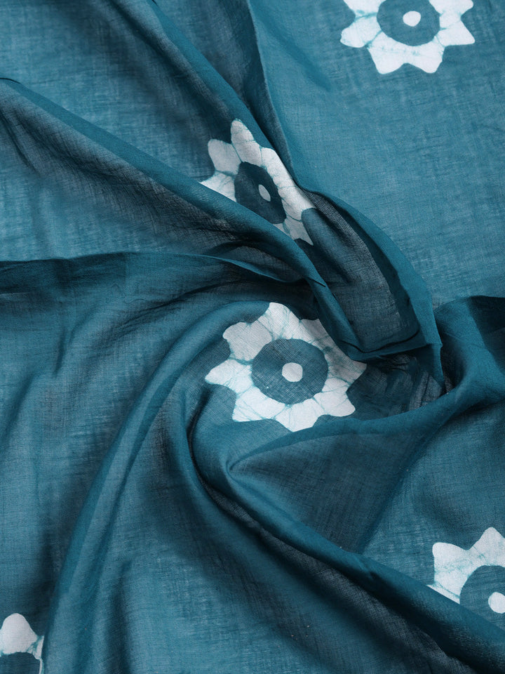 Printed Cotton Blend Unstitched Suit With Pant &amp; Dupatta