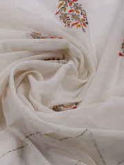 Neck Embroidered Cotton Blend Unstitched Suit With Dupatta