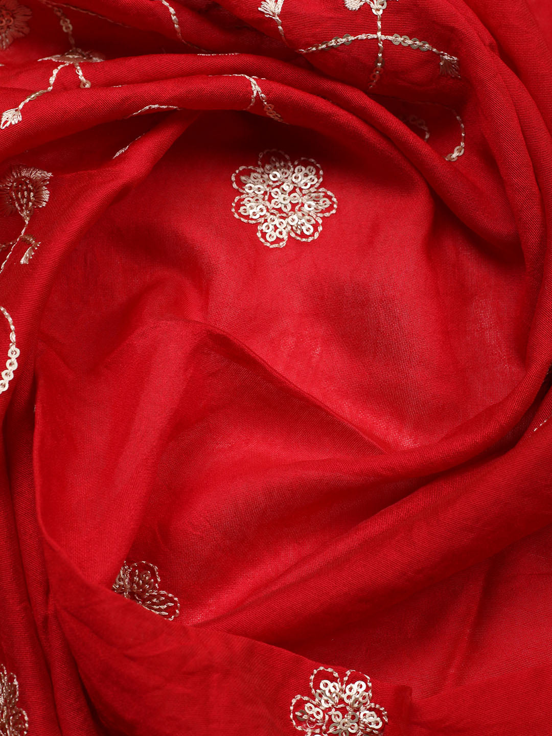 Embroidered Cotton Unstitched Suit With Pant &amp; Dupatta