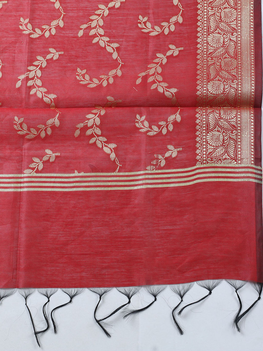 Banarasi Chanderi Unstitched Suit With Pant &amp; Dupatta