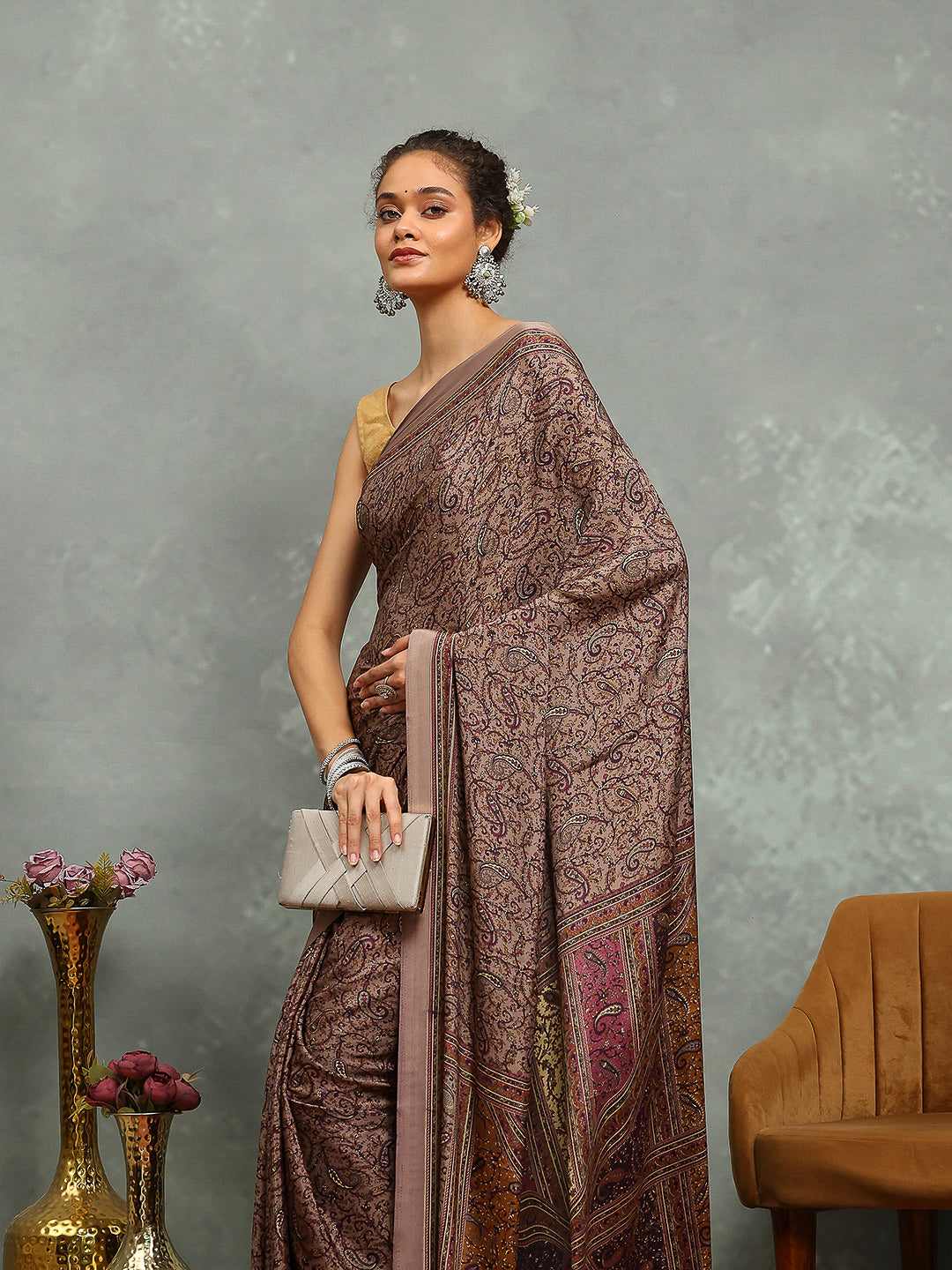 Digital Printed Crepe Saree