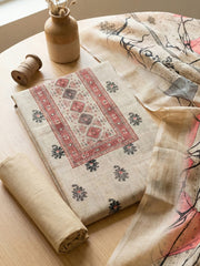 Printed Tissue Unstitched Suit With Pant & Dupatta