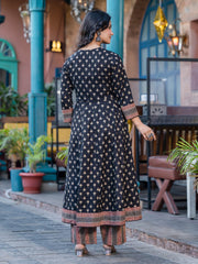 Printed Cotton Kurta With Pants & Dupatta