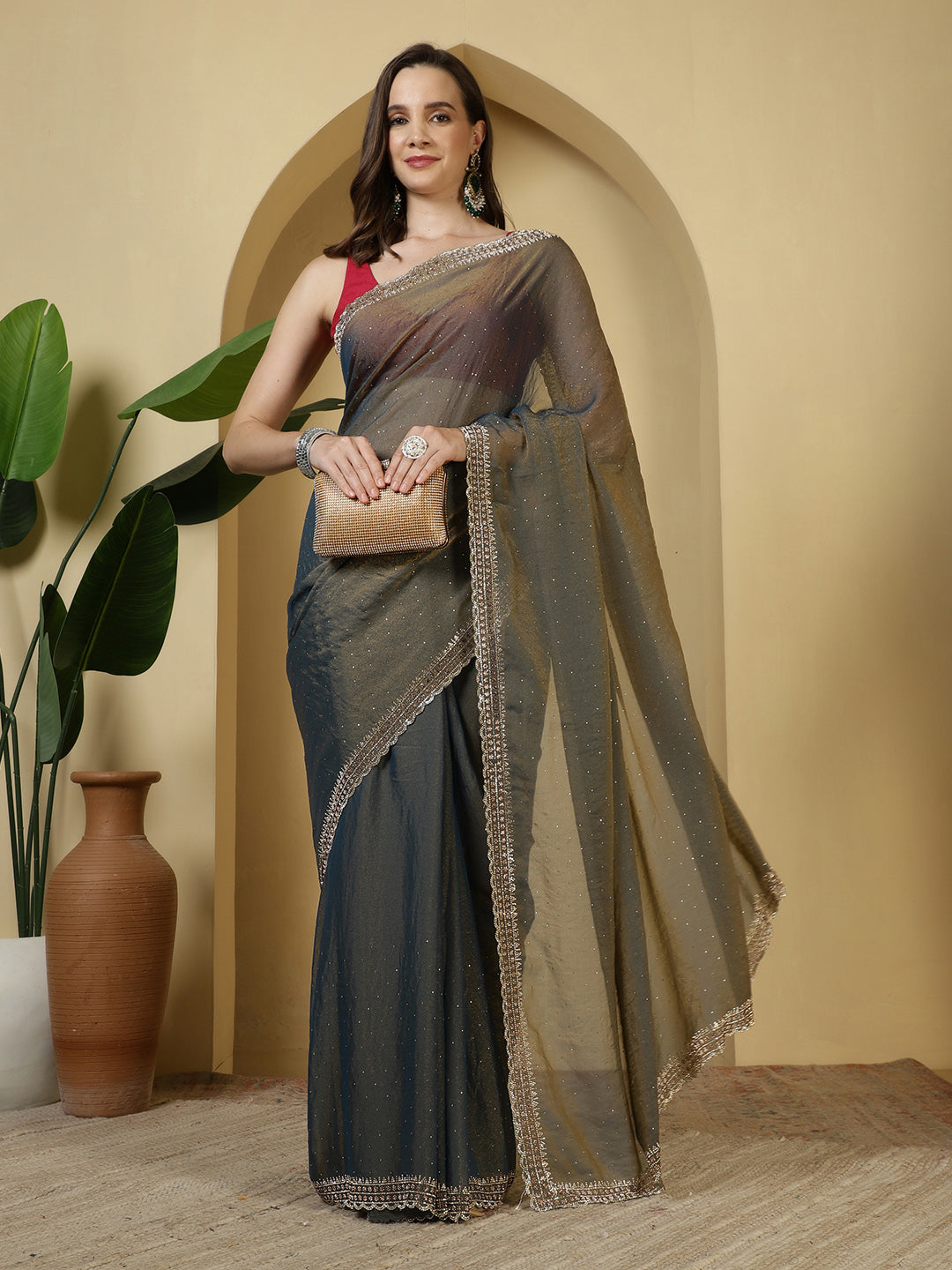 Sequence Work Georgette Saree