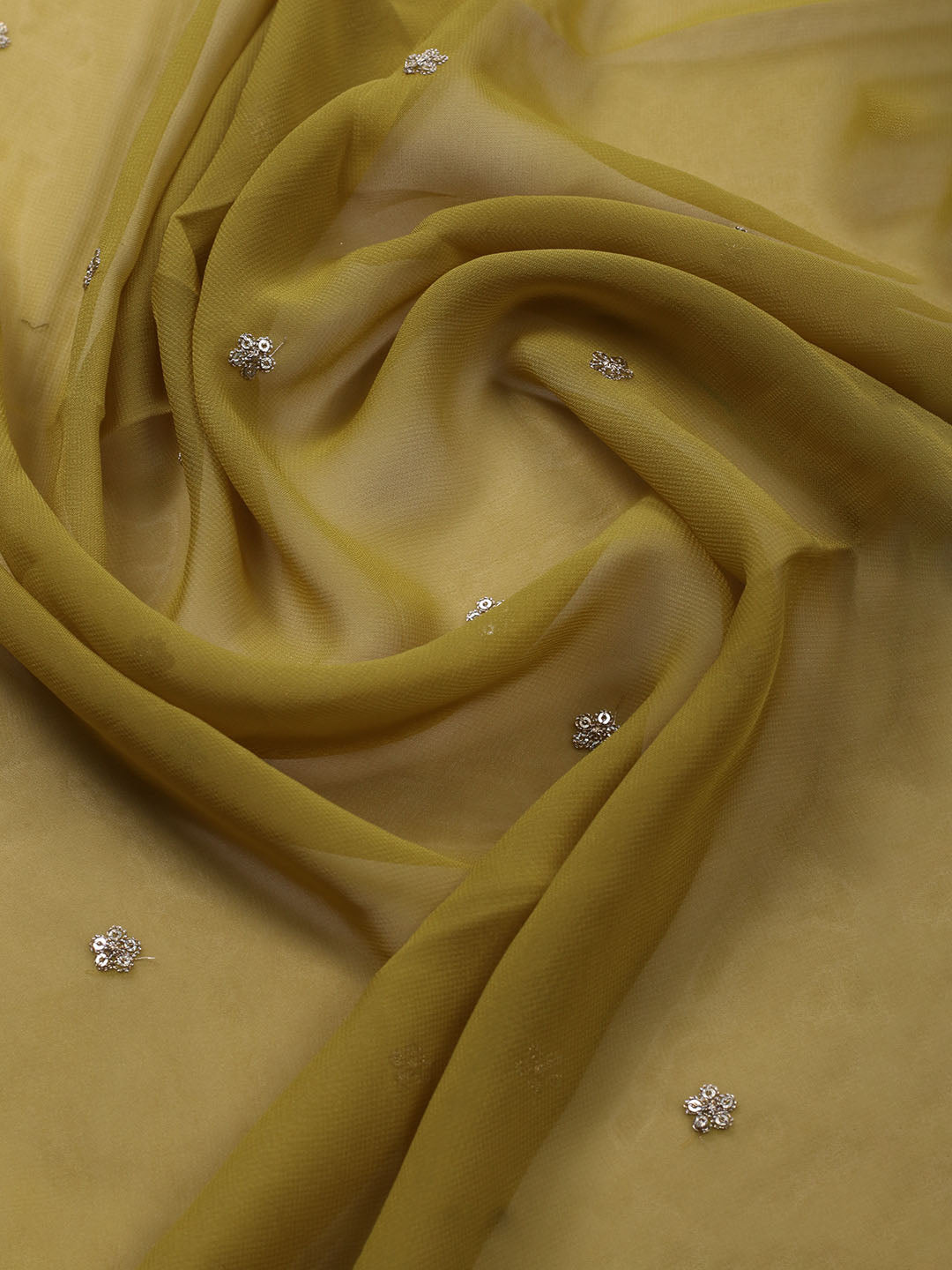 Embroidered Art Silk Unstitched Suit With Dupatta