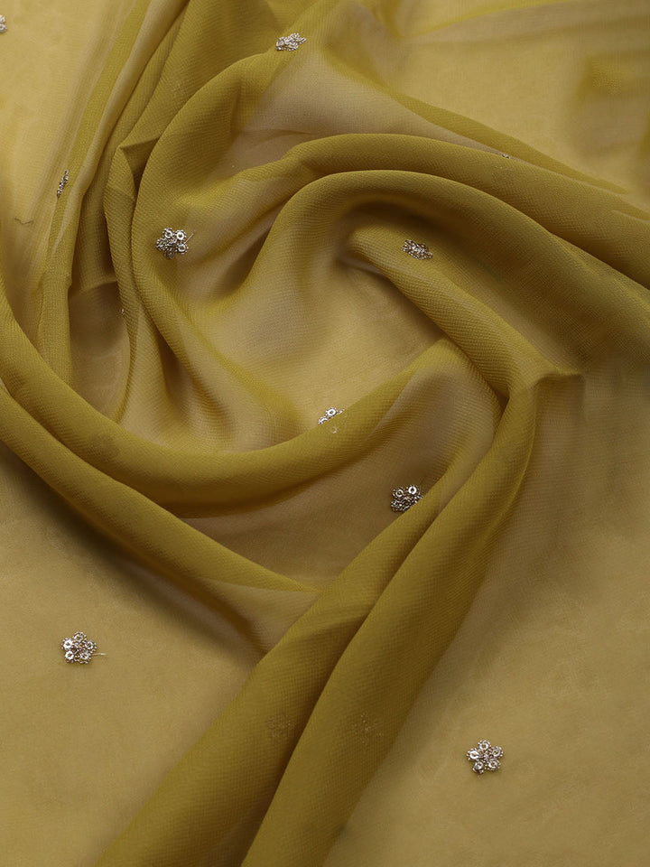 Embroidered Art Silk Unstitched Suit With Dupatta