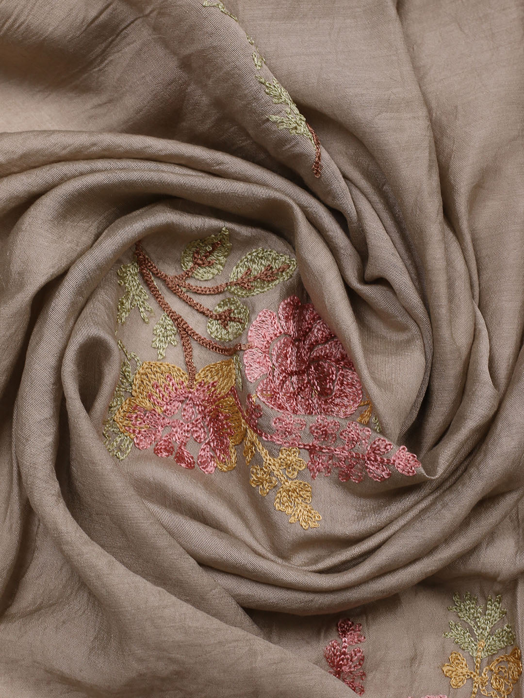 Embroidered Muslin Unstitched Suit With Pant &amp; Dupatta
