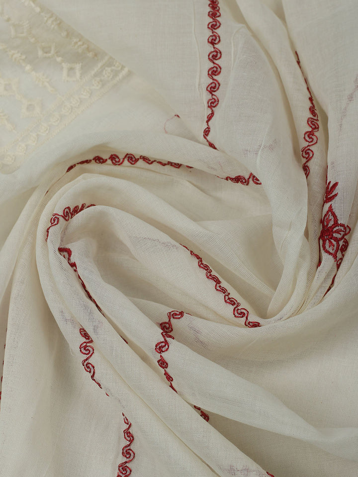 Printed Cotton Unstitched Kurta With Pant &amp; Dupatta