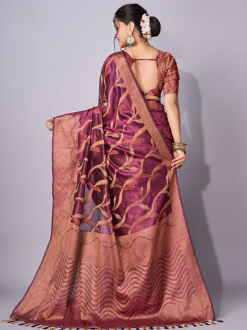 Zari Jaal Woven Art Silk Saree