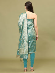 Woven Chanderi Unstitched Suit With Dupatta