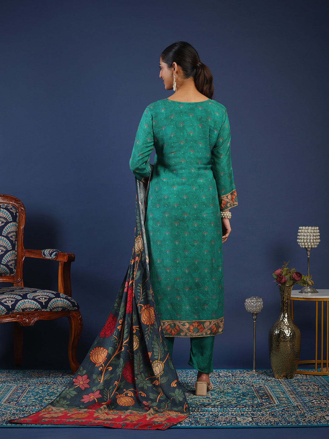 Printed Muslin Kurta With Pant &amp; Dupatta
