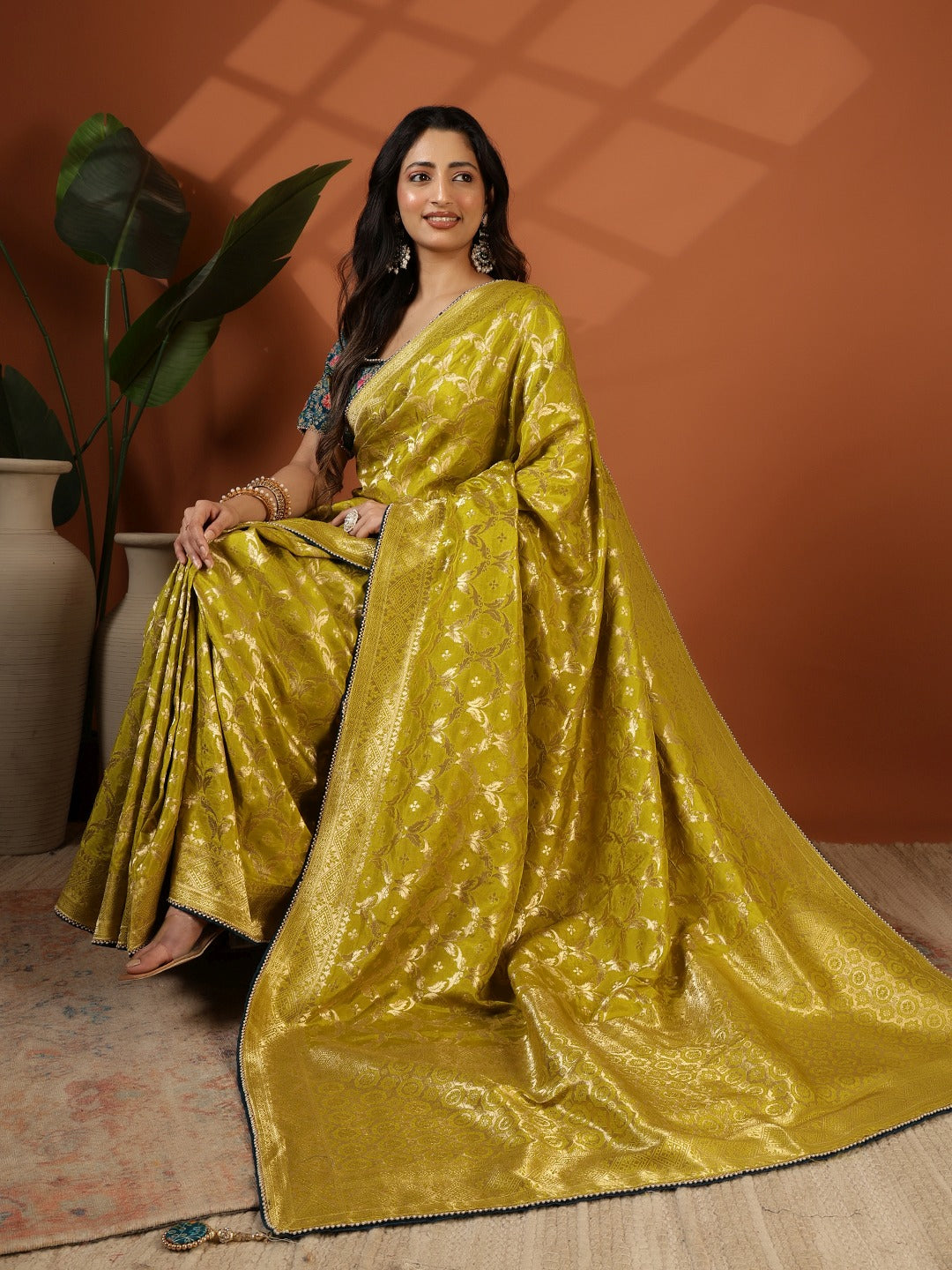 Embroidered Dola Silk Saree