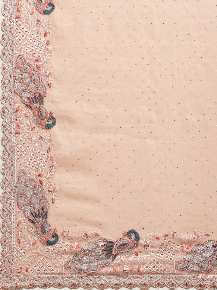 Stone Work Organza Saree