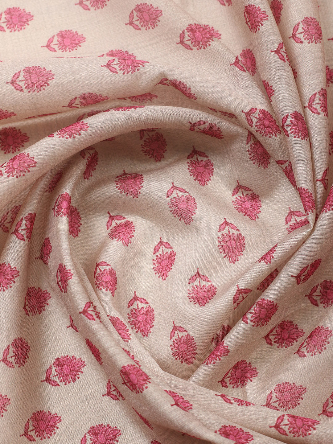Printed Cotton Blend Unstitched Suit With Pant &amp; Dupatta