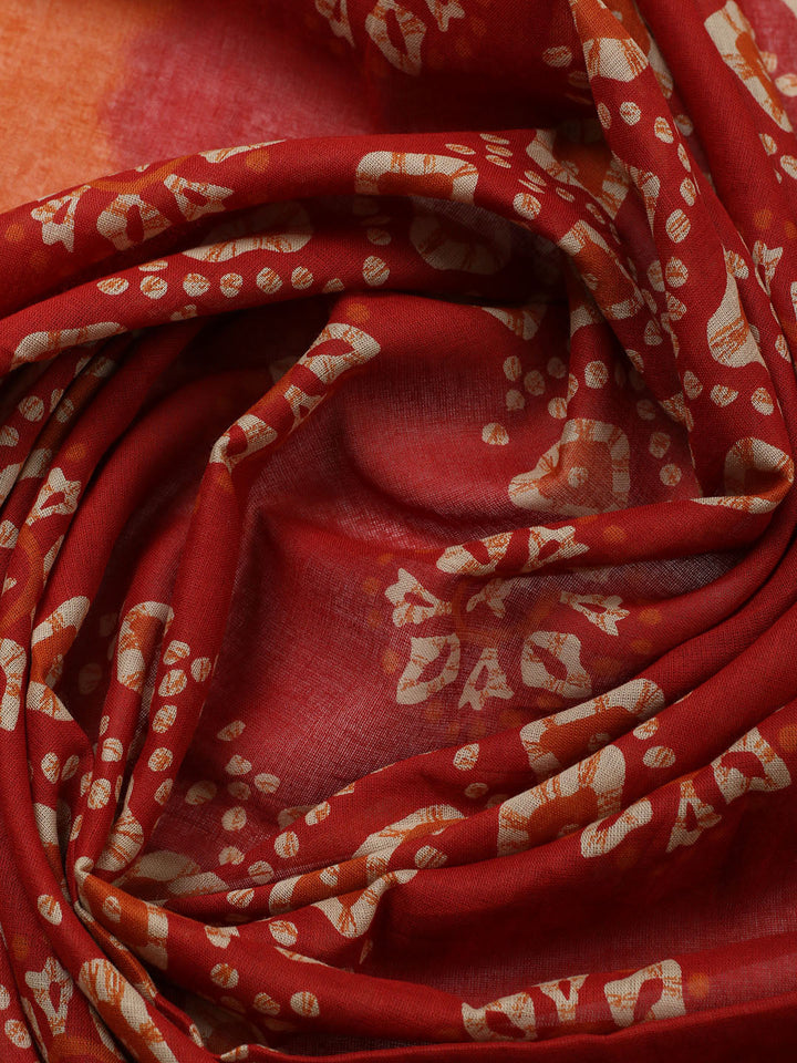 Embroidered Cotton Blend Unstitched Suit With Pant Dupatta