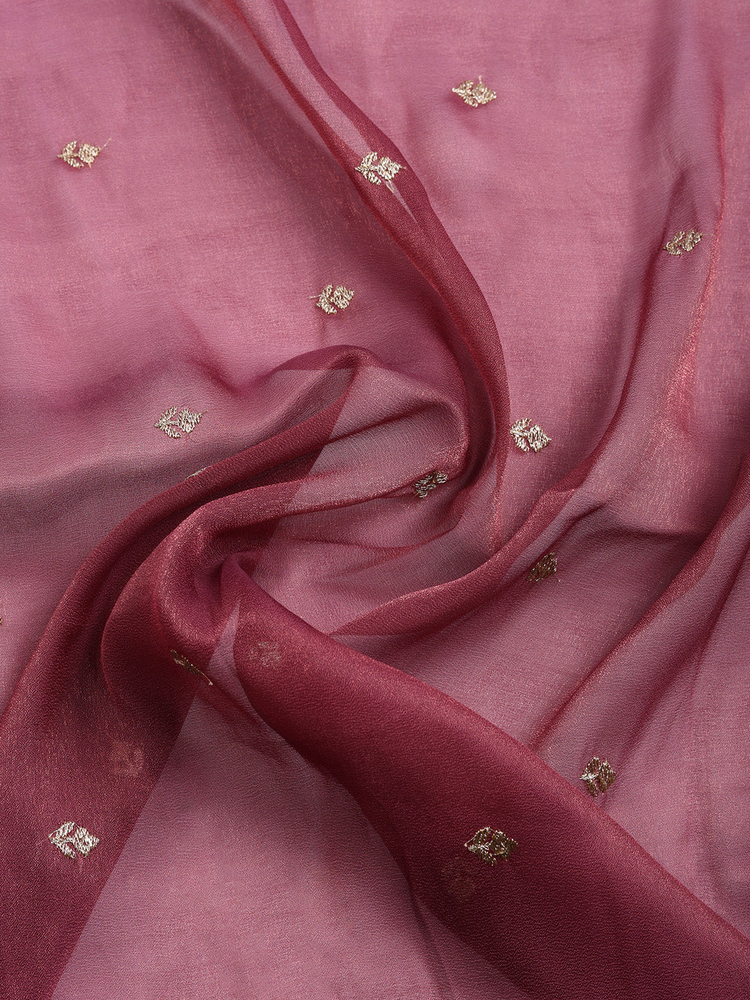 Embroidered Tissue Unstitched Suit With Pant &amp; Dupatta