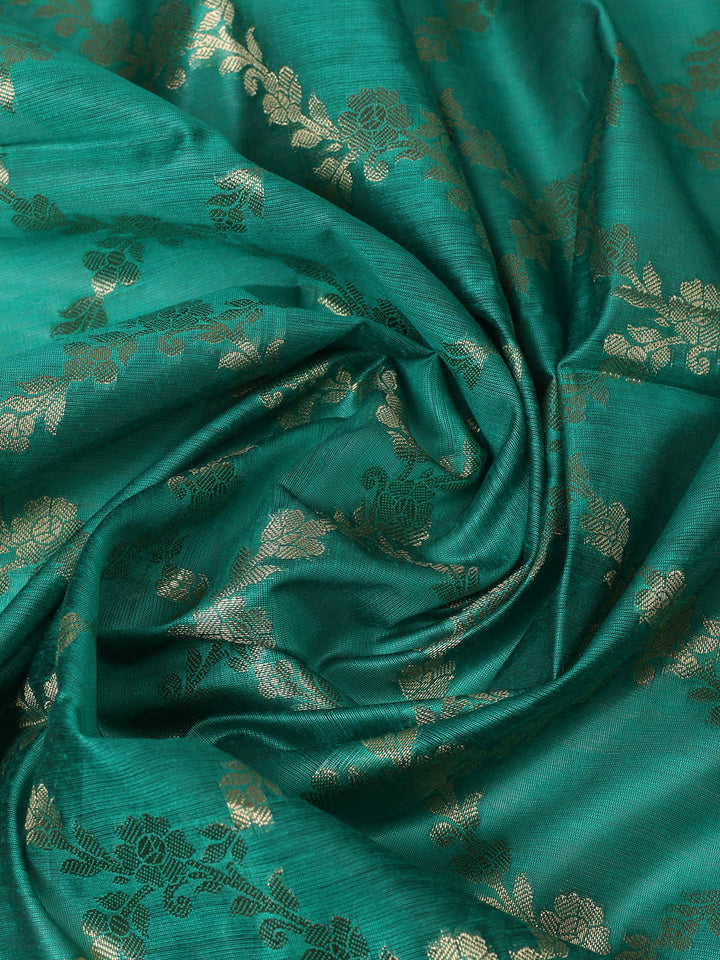 Woven Design Chanderi Unstitched Suit With Pant &amp; Dupatta