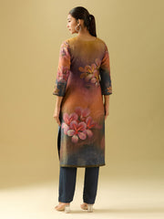 Neck Embroidery Muslin Kurta With Pants & Dupatta