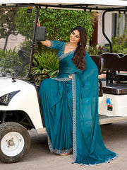 Sequins Embroidery Chiffon Saree