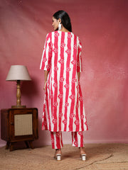 Printed Cotton Blend Kurta With Pants