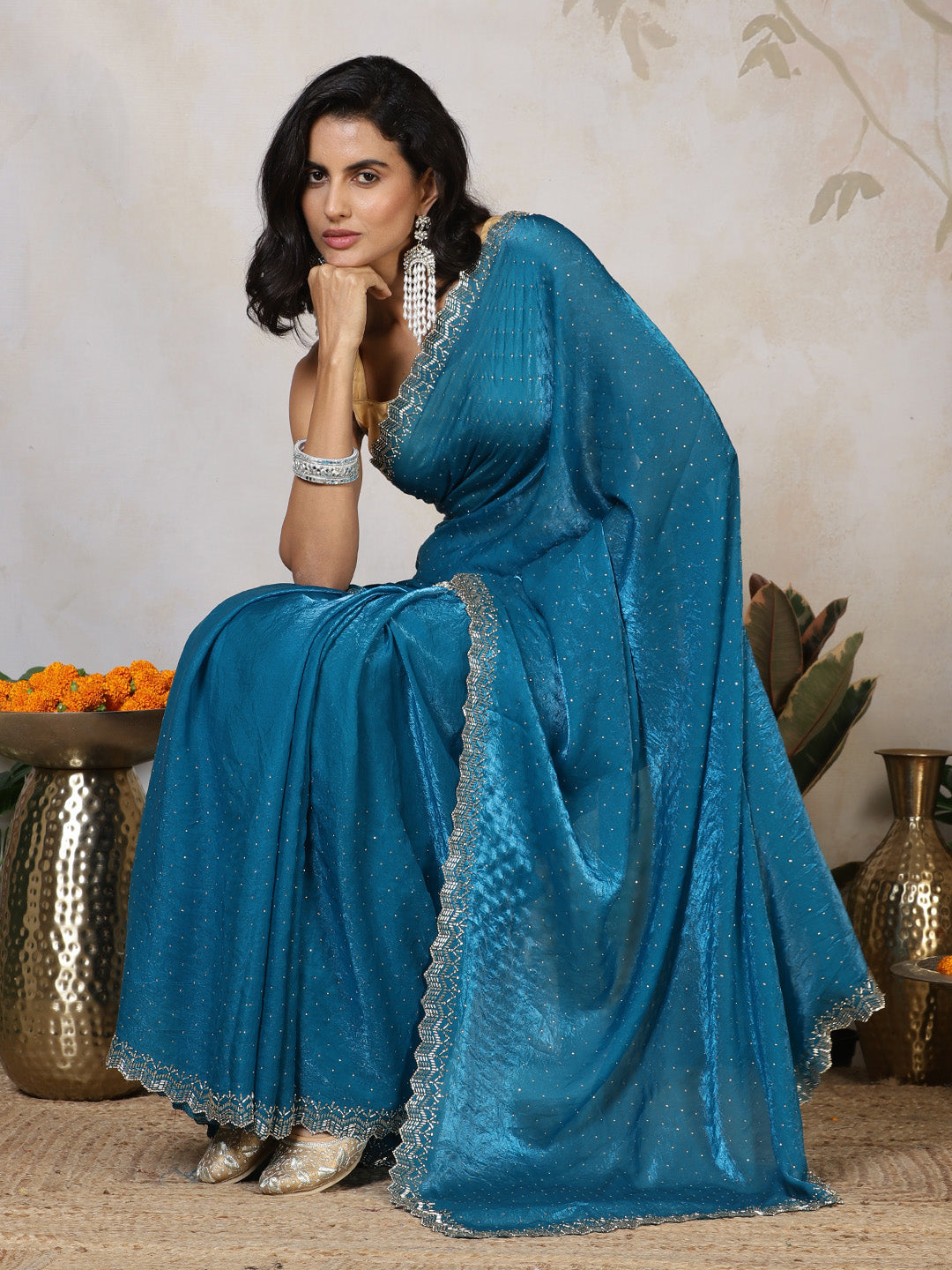 Stone Work Tissue Saree