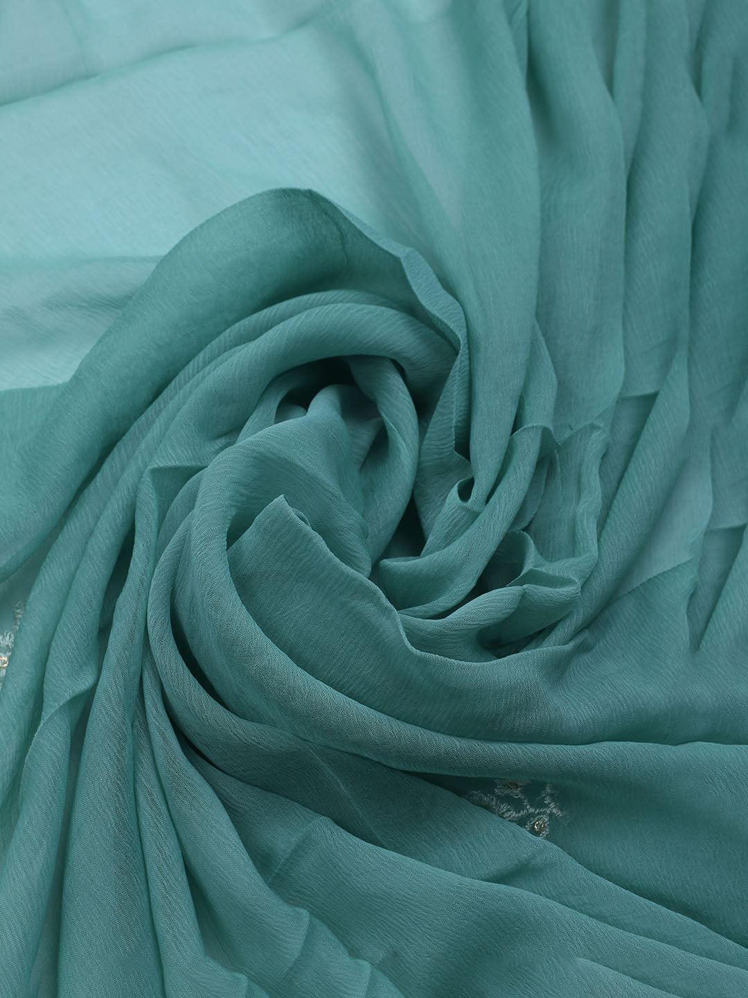 Embroidered Crepe Unstitched Suit With Dupatta