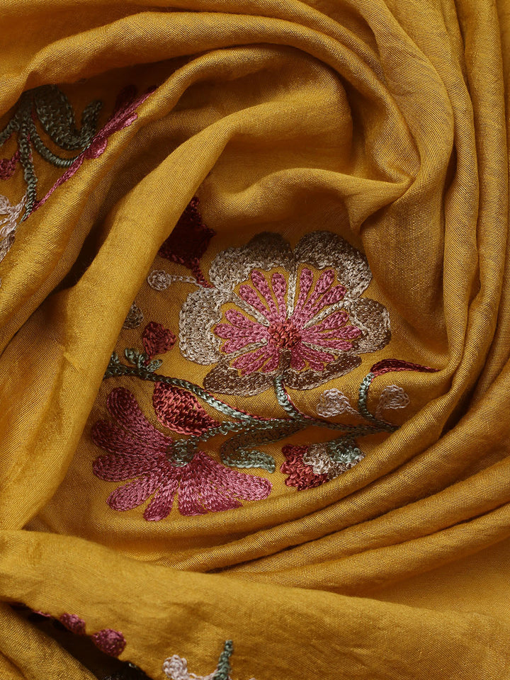 Embroidered Cotton Blend Unstitched Suit With Pant &amp; Dupatta