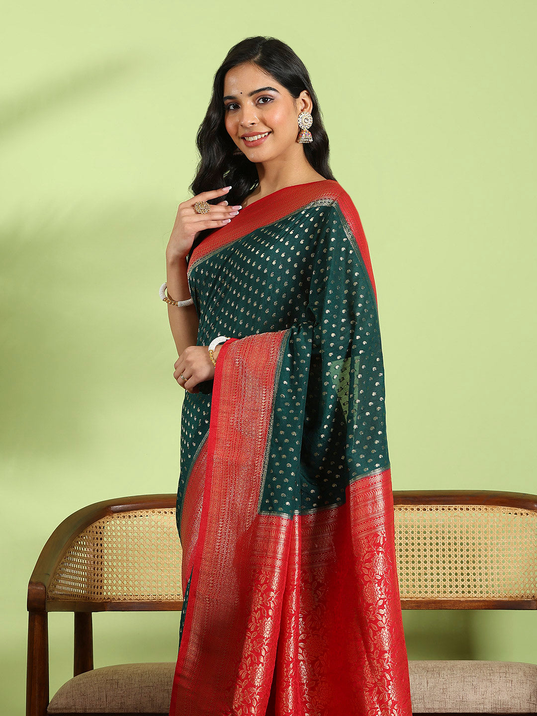 Plain Crepe Saree