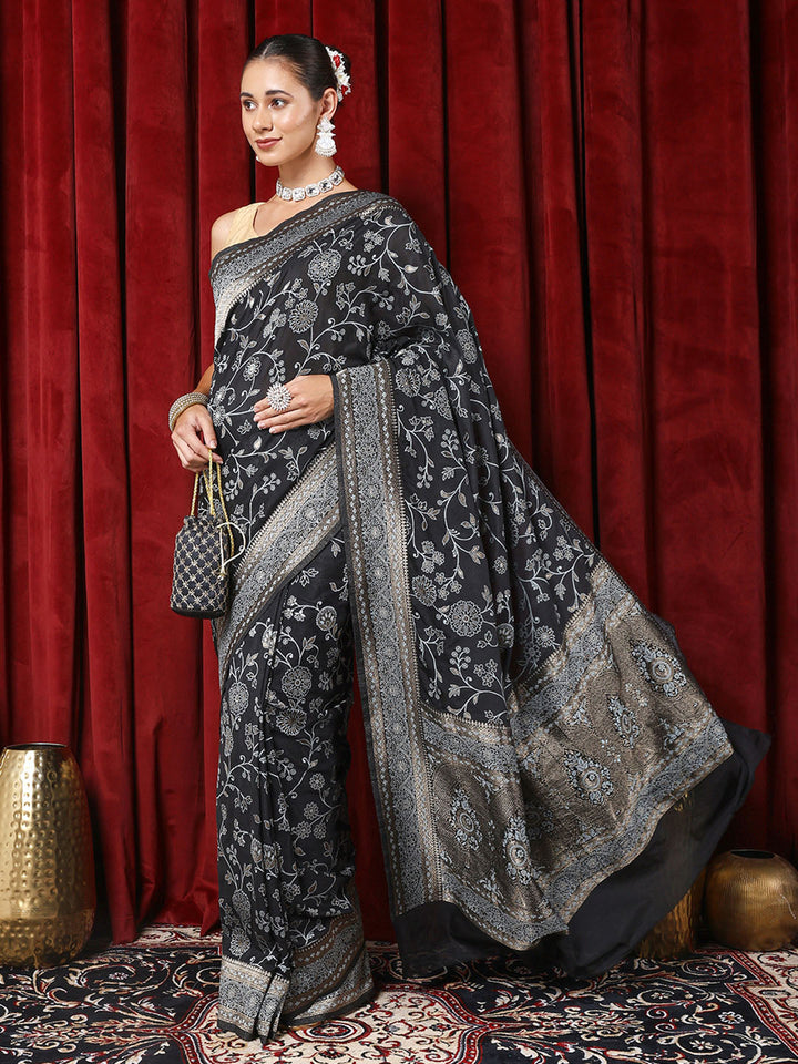 Zari Jaal Crepe Saree