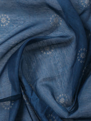 Embroidered Linen Blend Unstitched Suit With Pant & Dupatta