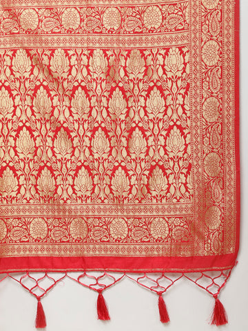 Plain Zari Border Woven Handloom Saree