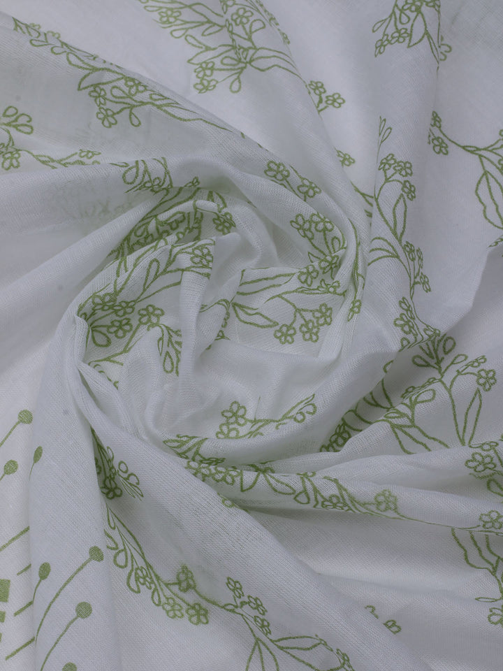 Printed Cotton Blend Unstitched Suit With Dupatta
