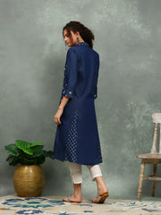 Printed Denim Kurta