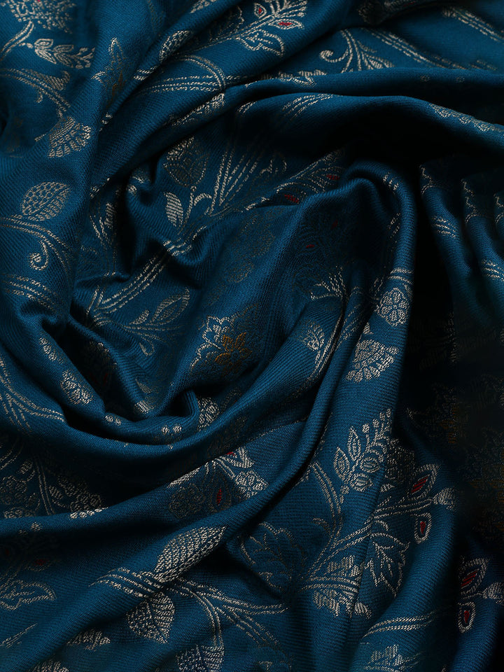 Pashmina Woven Design Unstitched Kurta With Pant &amp; Dupatta