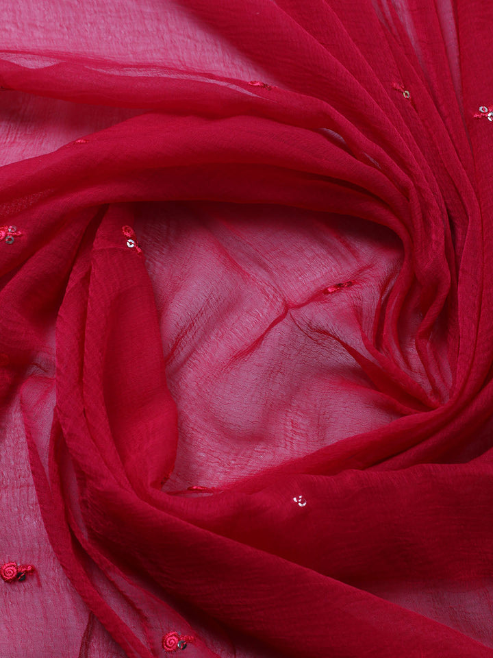 Embroidered Cotton Blend Unstitched Suit With Pant &amp; Dupatta